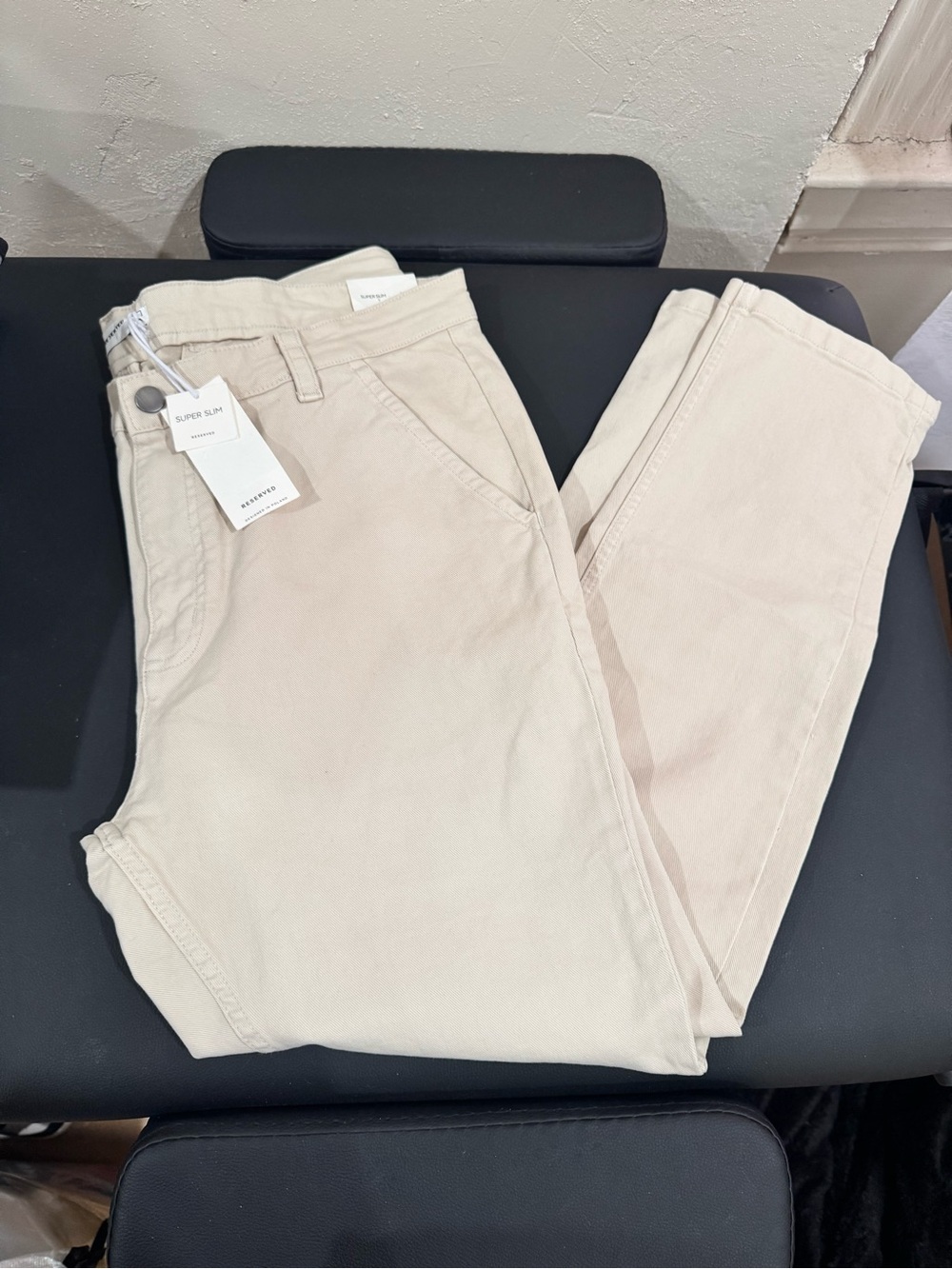 Men’s Cream jeans NWT XXL slim fit 97% cotton streetwear workwear minimalist